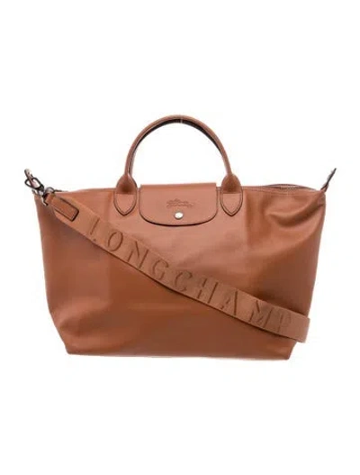 Pre-owned Longchamp Leather Tote In Brown