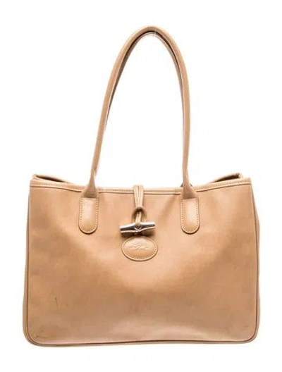 Pre-owned Longchamp Leather Tote In Brown