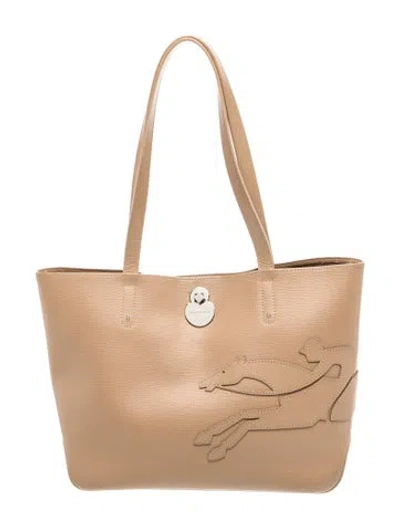 Pre-owned Longchamp Leather Tote In Brown