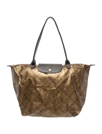 Pre-owned Longchamp Leather Tote In Brown