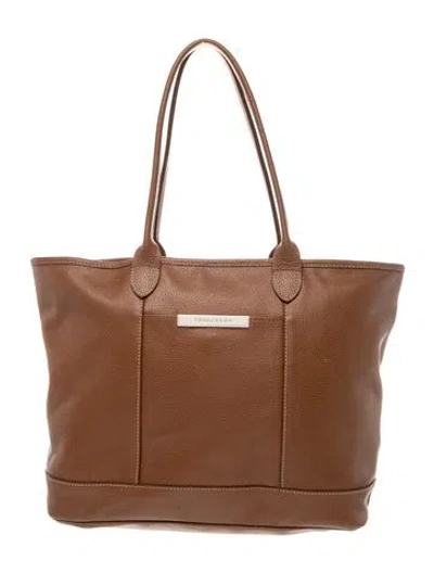 Pre-owned Longchamp Leather Tote In Brown