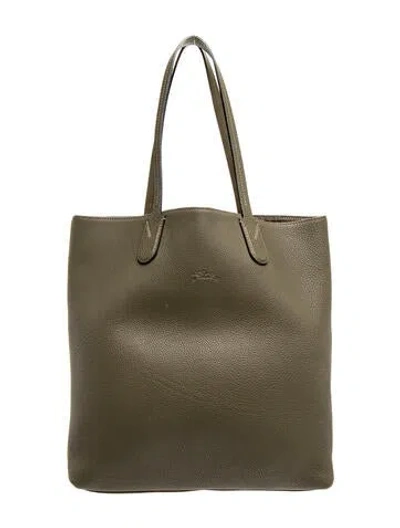 Pre-owned Longchamp Leather Tote In Green