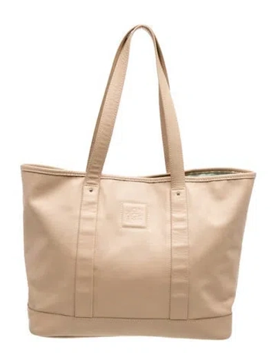 Pre-owned Longchamp Leather Tote In Neutrals