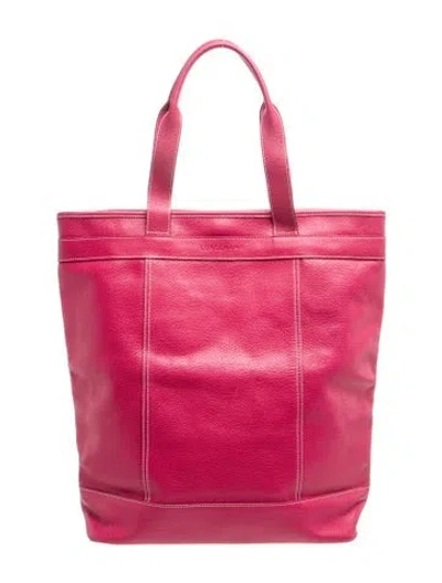 Pre-owned Longchamp Leather Tote In Pink