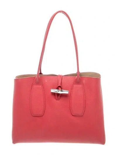 Pre-owned Longchamp Leather Tote In Pink