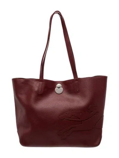 Pre-owned Longchamp Leather Tote In Red