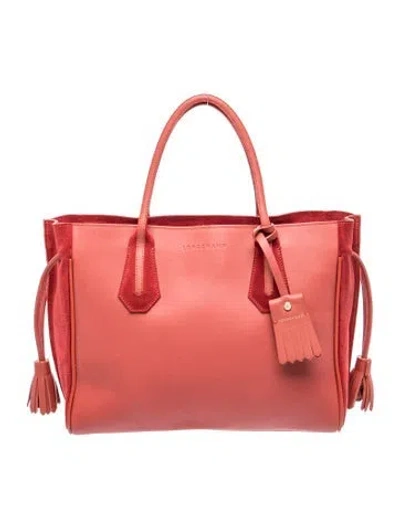 Pre-owned Longchamp Leather Tote In Red