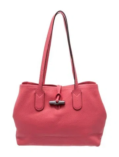 Pre-owned Longchamp Leather Tote In Red