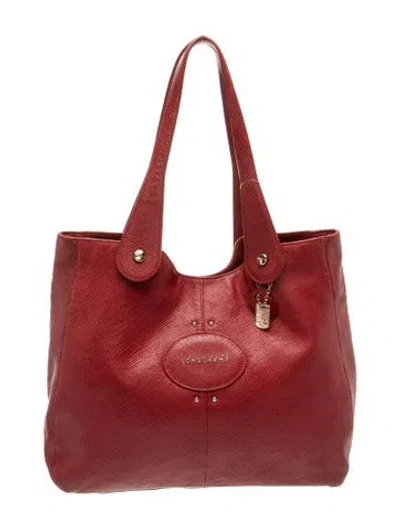 Pre-owned Longchamp Leather Tote In Red