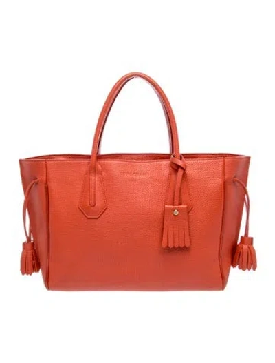 Pre-owned Longchamp Leather Tote In Red