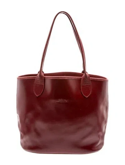 Pre-owned Longchamp Leather Tote In Red