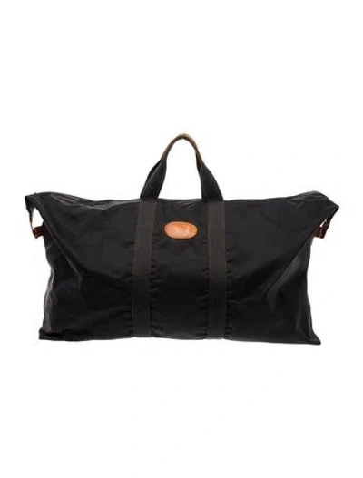 Pre-owned Longchamp Leather Trim Luggage In Black