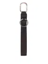 Longchamp Leather-trimmed Logo Keyring In Black