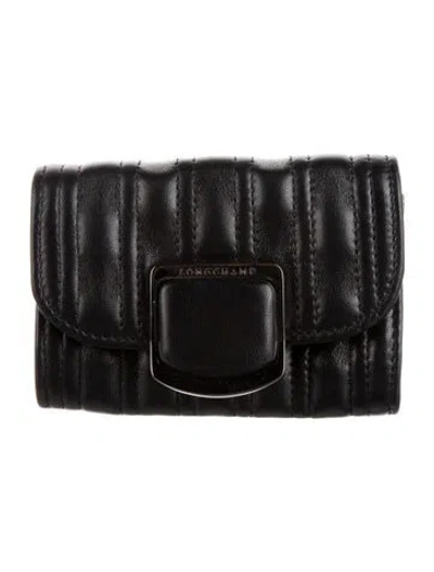 Pre-owned Longchamp Leather Wallet In Black