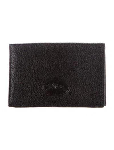 Pre-owned Longchamp Leather Wallet In Black