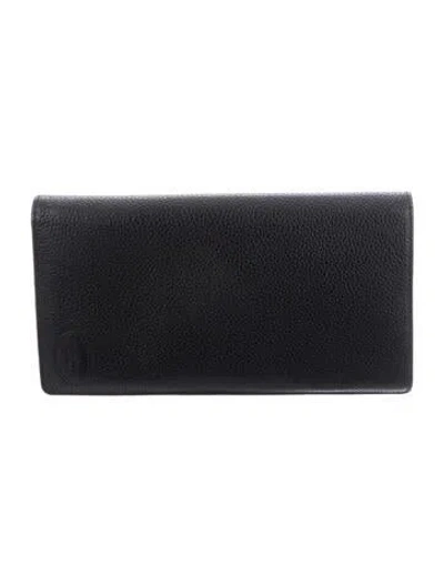 Pre-owned Longchamp Leather Wallet In Black