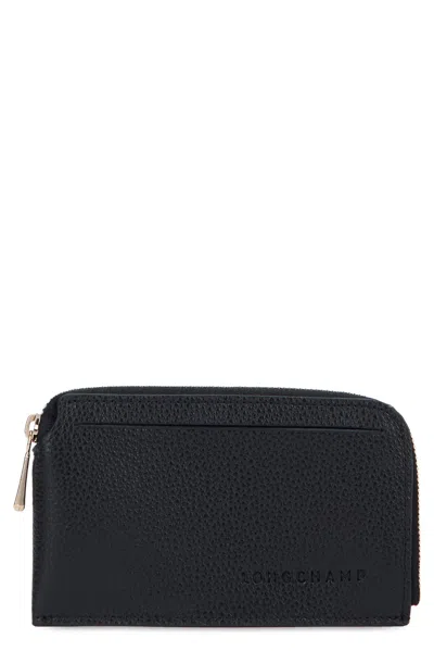 Longchamp Leather Wallet In Black
