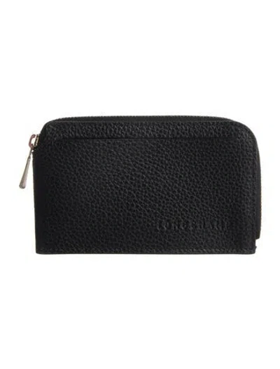 Pre-owned Longchamp Leather Wallet In Black