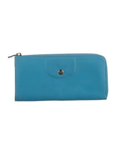 Pre-owned Longchamp Leather Wallet In Blue