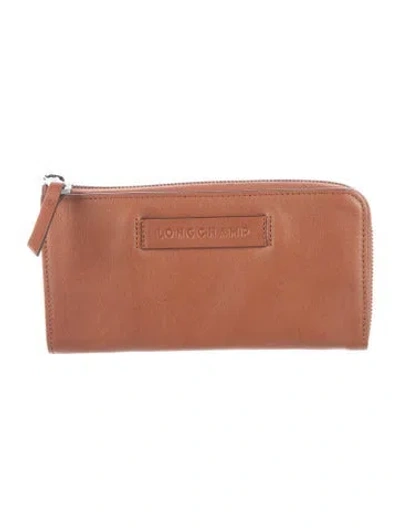 Pre-owned Longchamp Leather Wallet In Brown