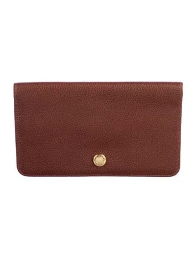 Pre-owned Longchamp Leather Wallet In Brown
