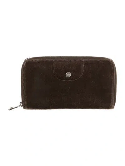Pre-owned Longchamp Leather Wallet In Brown