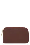 Longchamp Leather Wallet With Zip Closure In White