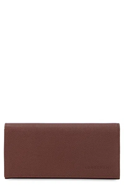 Longchamp Leather Wallet In Brown