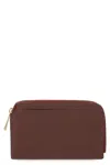Longchamp Leather Wallet With Zip Closure In White