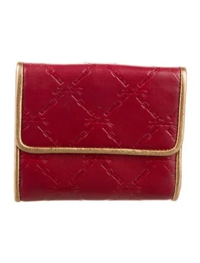 Pre-owned Longchamp Leather Wallet In Burgundy