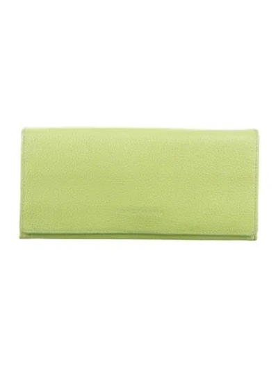 Pre-owned Longchamp Leather Wallet In Green