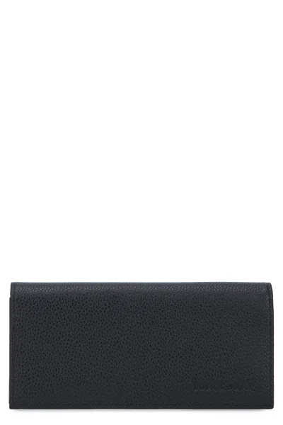 Longchamp Leather Wallet Mini, Black, Minimalist Compact Card Case