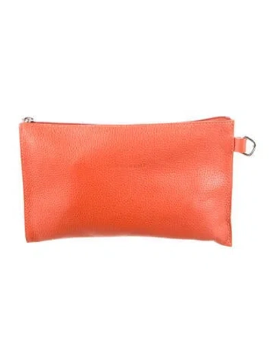 Pre-owned Longchamp Leather Wallet In Orange