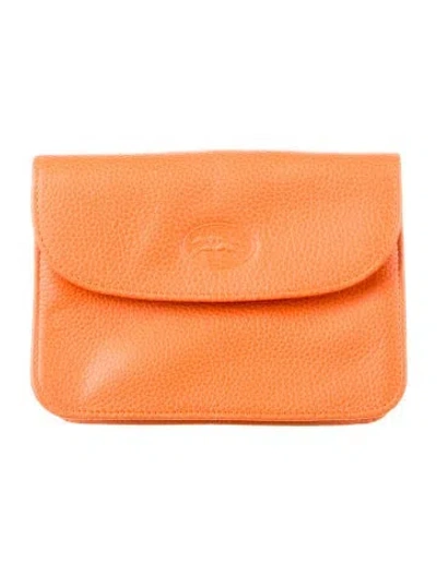 Pre-owned Longchamp Leather Wallet In Orange