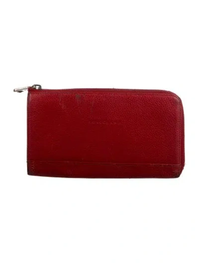 Pre-owned Longchamp Leather Wallet In Red