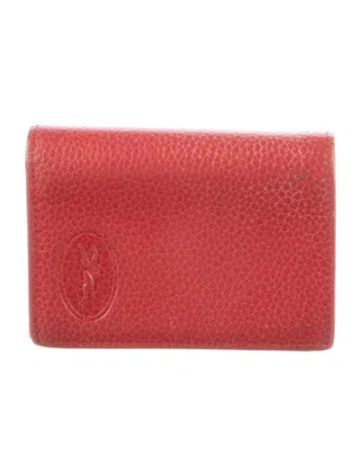Pre-owned Longchamp Leather Wallet In Red