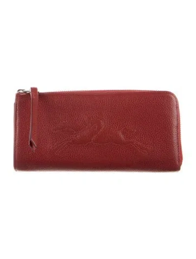 Pre-owned Longchamp Leather Wallet In Red