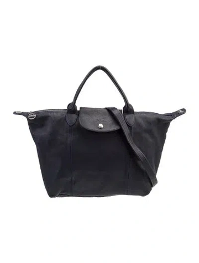 Pre-owned Longchamp Leather Weekender Bag In Blue