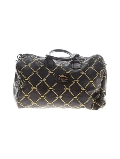 Pre-owned Longchamp Leather Weekender In Brown