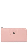 Longchamp Leather Zip Around Wallet In Pink