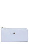 Longchamp Leather Zip Around Wallet In Blue