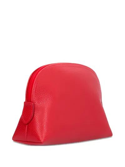 Longchamp Leather Zip-fastening Make Up Bag In Red