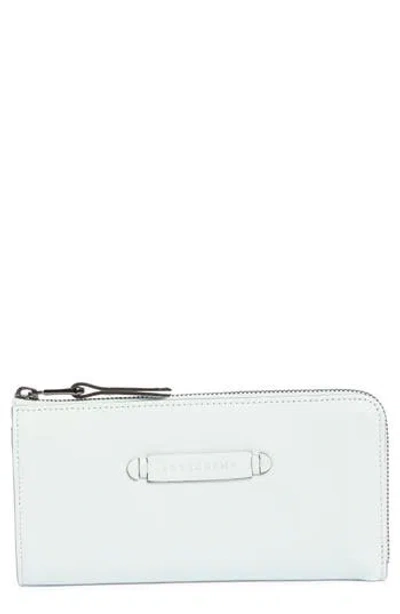 Longchamp Leather Zip Wallet In Blue