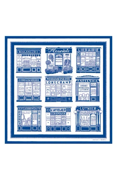 Longchamp Les Artisans De Paris Square Silk Scarf In Blue