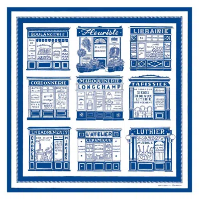 Longchamp Les Artisans De Paris Square Silk Scarf In ["blue"]