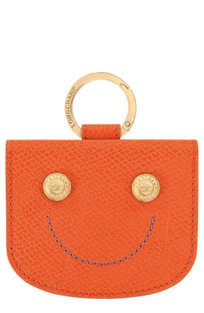 Longchamp Les Champs Pure Card Holder In Orange