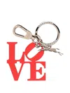 Longchamp Lettering Logo-detail Keyring In Red