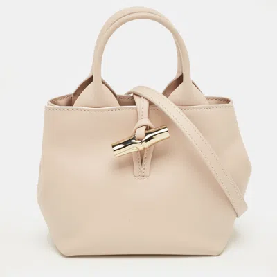 Longchamp Light Pink Leather In Brown