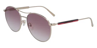 Longchamp Lo133s 722 Occhiali Da Sole Oro Per Donna In Burgundy