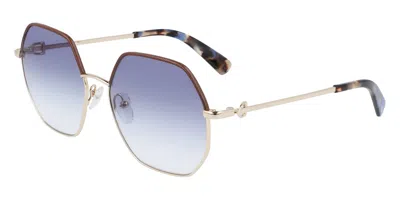Longchamp Lo140sl 719 Occhiali Da Sole Oro Per Donna In Multi